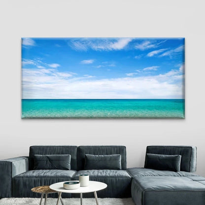 Tropical Beach View Wall Art Canvas Office Home Room Framed 120x60cm
