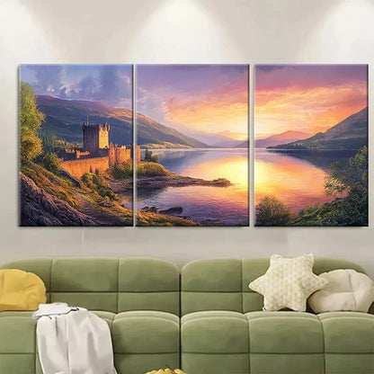 3pcs Loch Ness and Urquhart Castle Metal Print Ready to Hang Art