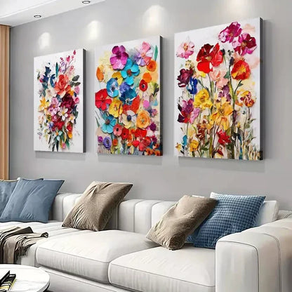 3pcs Watercolor Floral Canvas Framed 60X90cm - High Quality Print 100% Australian Made Wall Canvas Ready to Hang