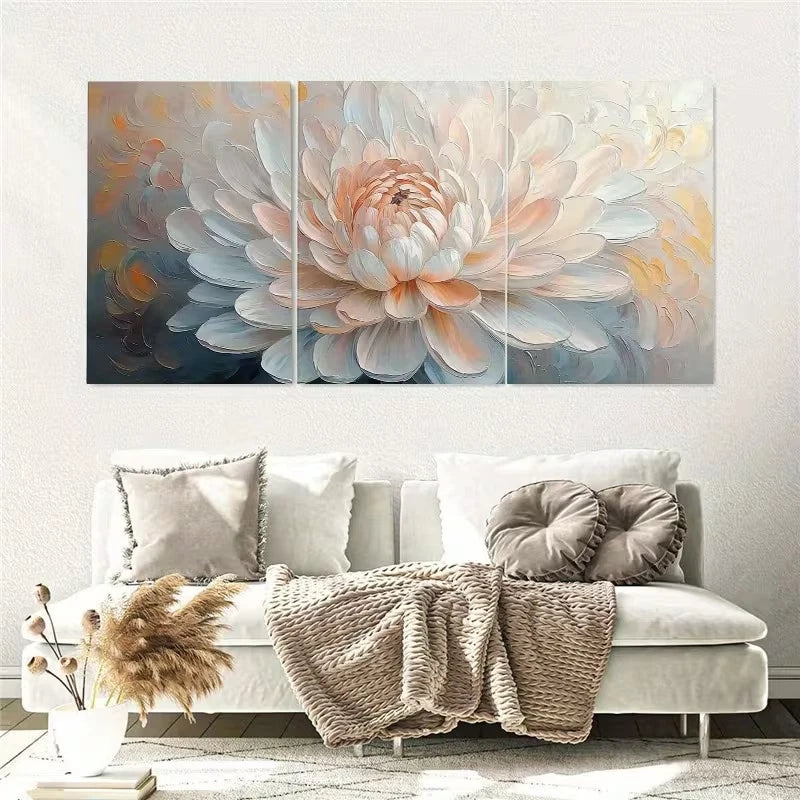 3pcs Abstract Floral Blooming Blossom Wall Art Set Canvas Framed 50x70cm – High Quality Print 100% Australian Made Wall Canvas Ready to Hang