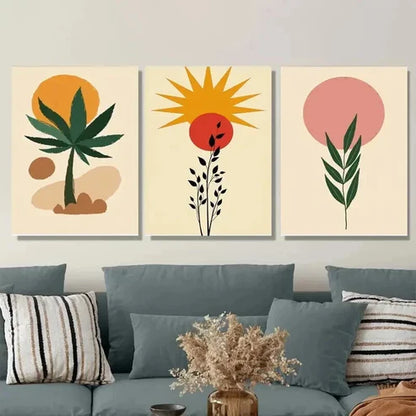 3pcs Boho Style Modern Abstract Tree Wall Art Set Canvas Unframed - High Quality Print 100% Australian Made Wall Canvas