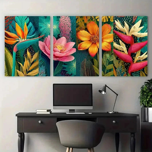 3pcs Guadeloupe Caribbean Tropical Perfect Wall Art Set Canvas Framed 40x60cm - High Quality Print 100% Australian Made Wall Canvas Ready to Hang