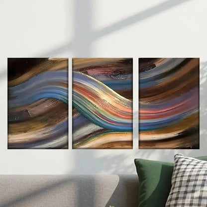 3pcs Painting of a Wave in the Ocean Wall Art Set Canvas Framed 40x60cm - High Quality Print 100% Australian Made Wall Canvas Ready to Hang