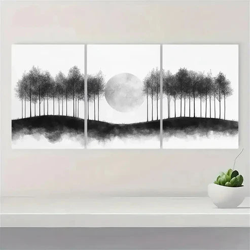 3pcs DustinWay Canvas Print Art Black and White all Wall Art Set Canvas Unframed - High Quality Print 100% Australian Made Wall Canvas