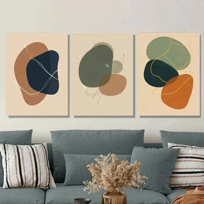 3pcs Abstract Modern Minimalist Wall Art Set Canvas Framed 50x70cm - High Quality Print 100% Australian Made Wall Canvas Ready to Hang