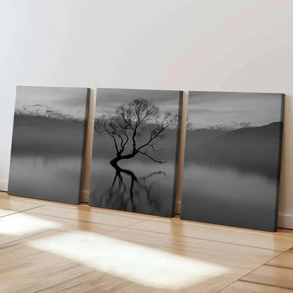3pcs Dead Tree In The Middle Of The Lake Wall Art Set Canvas Framed 40x60cm - High Quality Print 100% Australian Made Wall Canvas Ready to Hang