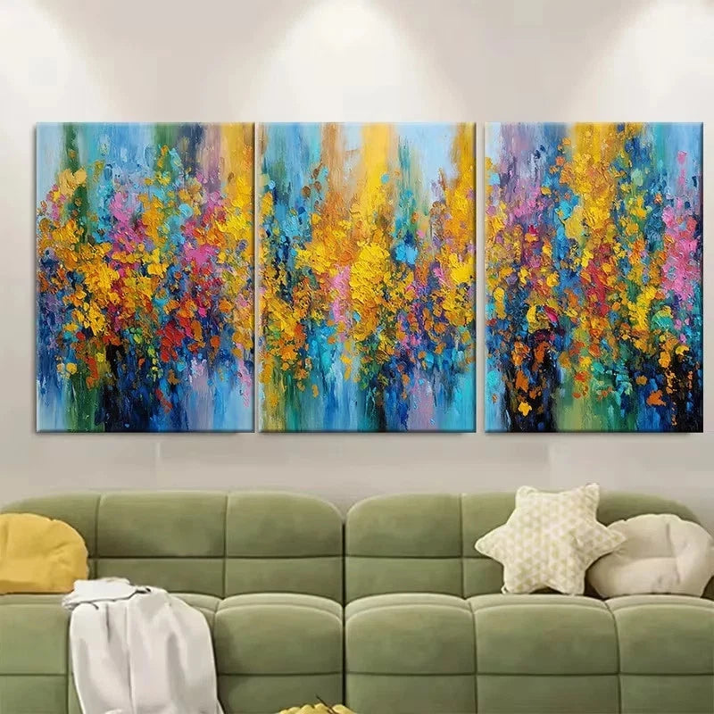 3pcs Colorful Abstract Wall Art Set Canvas Framed 50x70cm – High Quality Print 100% Australian Made Wall Canvas Ready to Hang