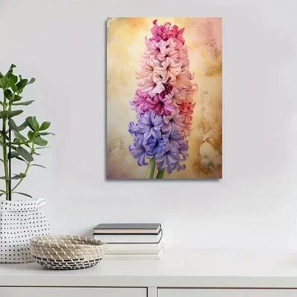 Vibrant Hyacinth Colorful Painting 40x60cm Metal Print Ready to Hang