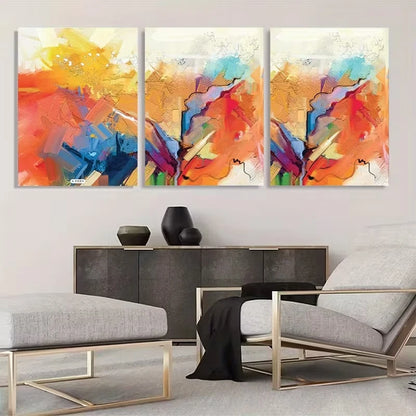 3pcs Pink Orange, Multi Color from Watercolor Wall Art Set Canvas Framed 40x60cm - High Quality Print 100% Australian Made Wall Canvas Ready to Hang