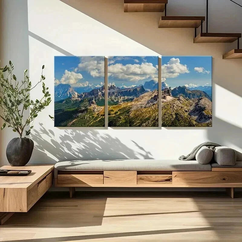 3pcs Mountains Valleys and Hills Landscape Wall Art Set Canvas Framed 40x60cm - High Quality Print 100% Australian Made Wall Canvas Ready to Hang