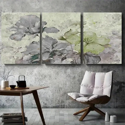 3pcs Serene Abstract Watercolor Floral Wall Art Set Canvas Framed 40x60cm - High Quality Print 100% Australian Made Wall Canvas Ready to Hang