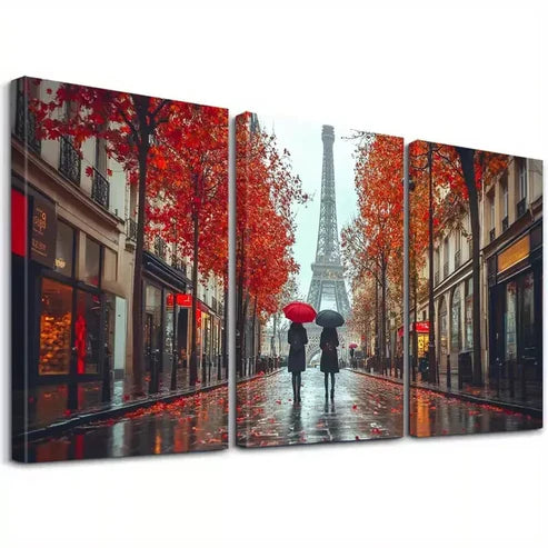 3pcs Modern Farmhouse Ink Paris Eiffel Tower Wall Art Set Canvas Framed 60x90cm - High Quality Print 100% Australian Made Wall Canvas Ready to Hang