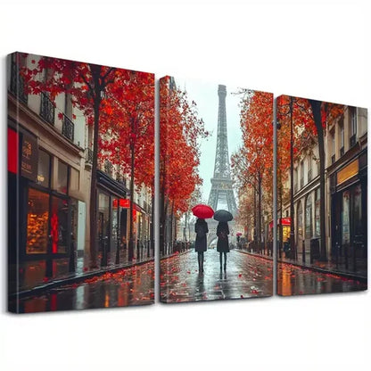 3pcs Modern Farmhouse Ink Paris Eiffel Tower Wall Art Set Canvas Framed 60x90cm - High Quality Print 100% Australian Made Wall Canvas Ready to Hang
