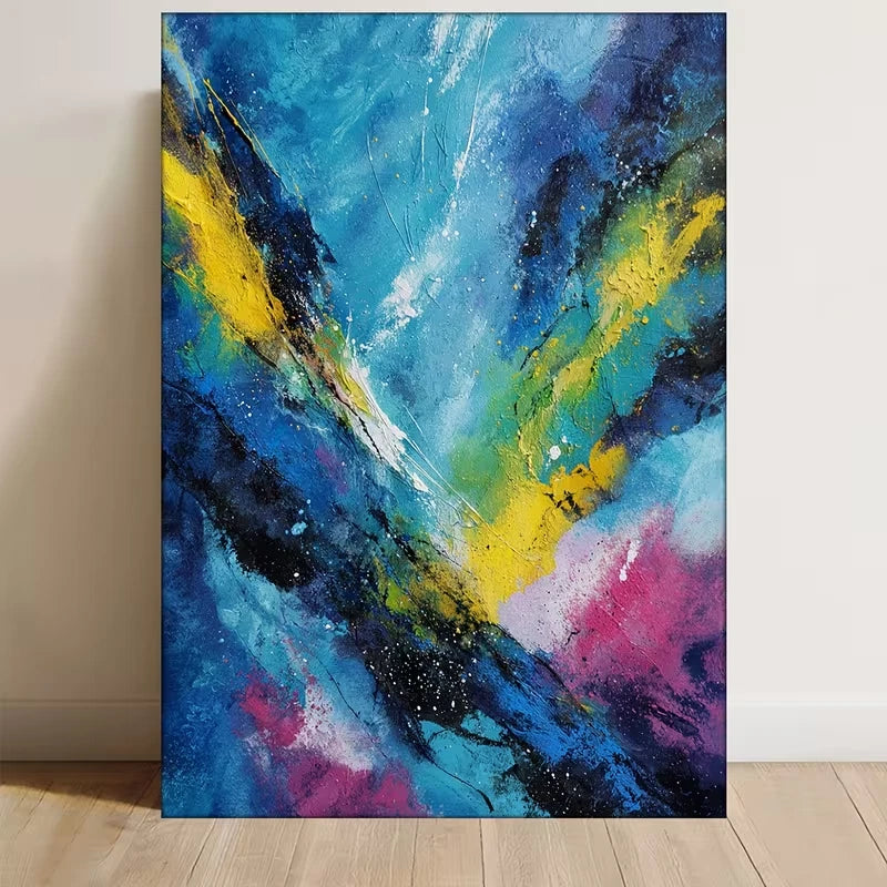 Abstract Brushstroke Design Metal Print Ready to Hang