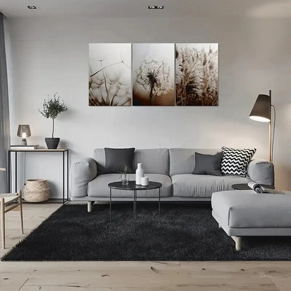 3pcs Dandelion Nature Photography Metal Print Ready to Hang Art