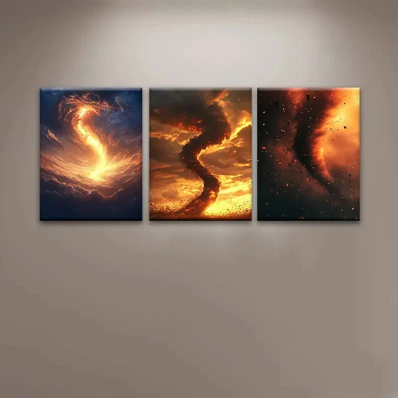 3pcs Cosmic Clouds & Stars Fantasy Perfect Wall Art Set Canvas Framed 40x60cm - High Quality Print 100% Australian Made Wall Canvas Ready to Hang