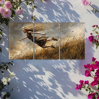 3pcs Abstract Dance Oil Painting Metal Print Ready to Hang Art