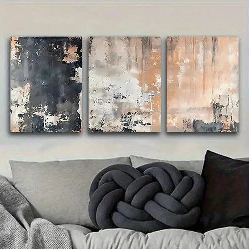 3pcs Abstract Ink Wash Wall Art Canvas Unframed - High Quality Print 100% Australian Made Wall Canvas