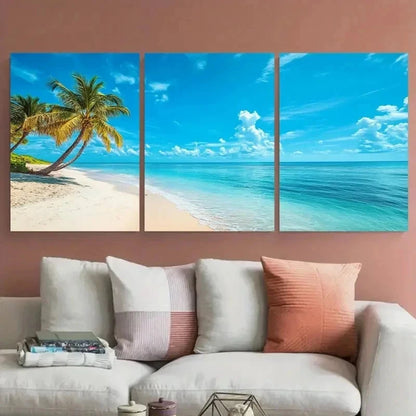 3pcs Florida Sunshine State Beach Perfect Wall Art Set Canvas Framed 40x60cm - High Quality Print 100% Australian Made Wall Canvas Ready to Hang