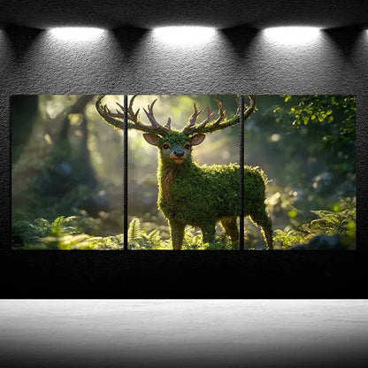 3pcs Deer in the Forest Nature Sunrise Metal Print Ready to Hang Art