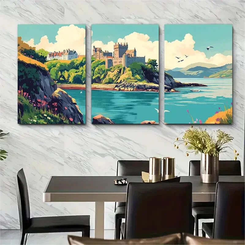 3pcs Bangor Northern Ireland Adventure Metal Print Ready to Hang Art