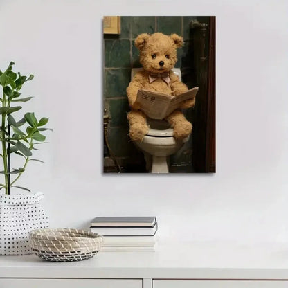 Beautiful Contemporary Teddy Bear Painting 40x60cm Metal Print Ready to Hang