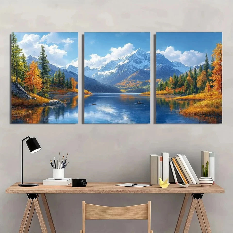 3pcs Scenic Blue Sky White Clouds Summer Metal Print Ready to Hang Art