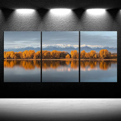 3pcs The Scenery On The Lake Nature Metal Print Ready to Hang Art