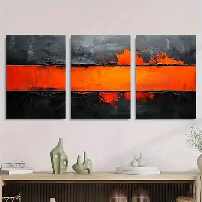 3pcs Black And Gray Abstract Modern Wall Art Canvas Unframed - High Quality Print 100% Australian Made Wall Canvas