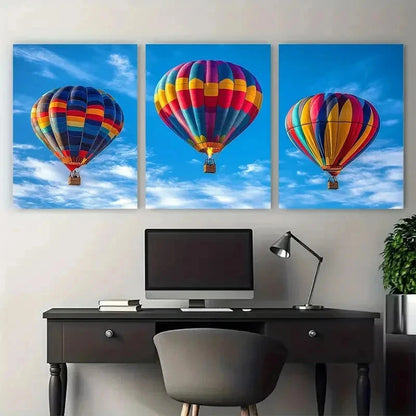 3pcs Colorful Skyline Design Perfect Wall Art Set Canvas Framed 40x60cm - High Quality Print 100% Australian Made Wall Canvas Ready to Hang