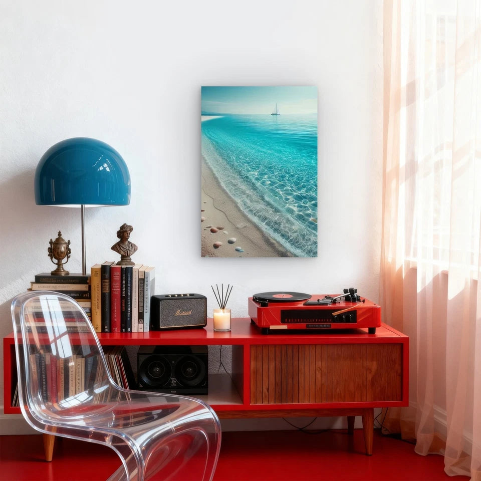 Sailor's Paradise Beach Scene Metal Print Ready to Hang