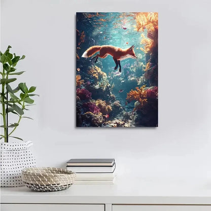 Vibrant Coral Reef Scene Mystical Painting  40x60cm Metal Print Ready to Hang