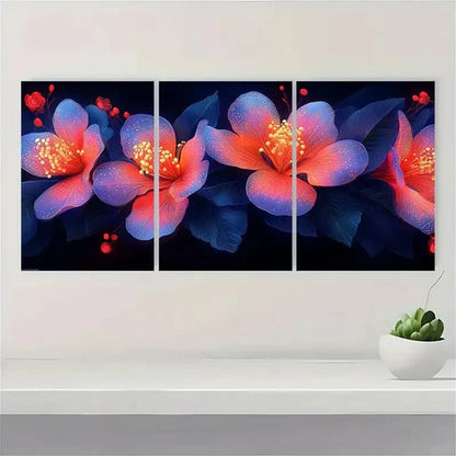3pcs Australian Native Floral Digital DP Wall Art Set Canvas Unframed - High Quality Print 100% Australian Made Wall Canvas