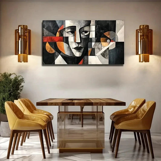 Modern Minimalist Black White Wall Art Canvas Office Home Room Framed 120x60cm