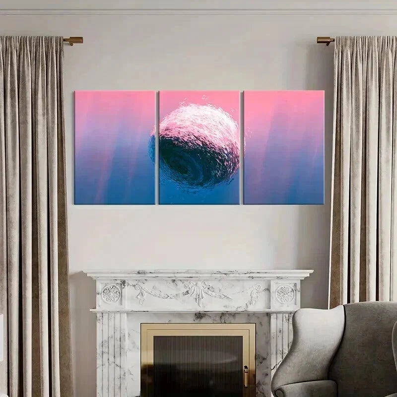 3pcs Abstract Pink Bubbles Decoration Wall Art Set Canvas Framed 40x60cm - High Quality Print 100% Australian Made Wall Canvas Ready to Hang