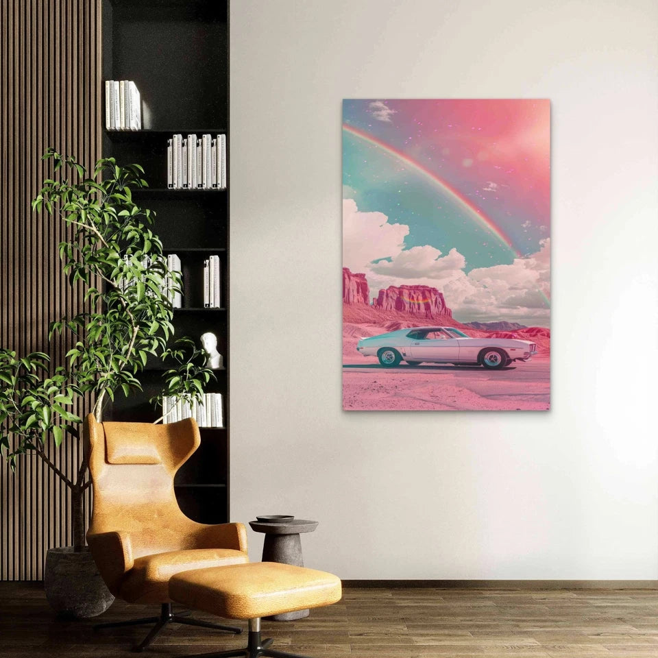 Sky Car Transportation 60x90cm Metal Print Ready to Hang