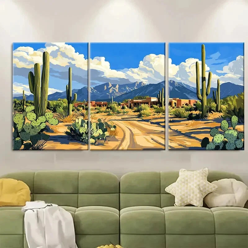 3pcs Tucson Arizona Vibrant Unique Metal Print Ready to Hang Art