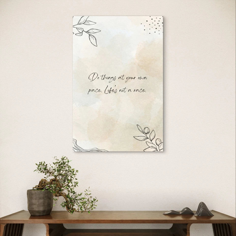 Minimalist Inspirational Quote Neutral Beige 40x60cm Metal Print Ready to Hang