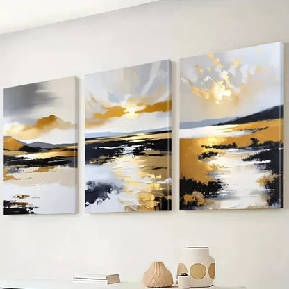 3pcs Modern Abstract Landscape Canvas Framed 60x90 cm - High Quality Print 100% Australian Made Wall Canvas Ready to Hang