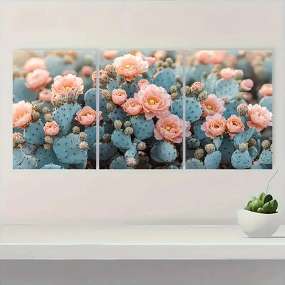 3pcs Cactus Floral Botanical CFB   Wall Art Set Canvas Framed 60x90cm - High Quality Print 100% Australian Made Wall Canvas Ready to Hang