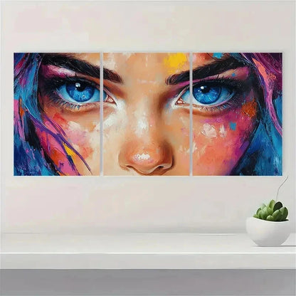 3pcs Abstract Colorful Woman Colorful Perfect Wall Art Set Canvas Framed 40x60cm - High Quality Print 100% Australian Made Wall Canvas Ready to Hang