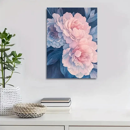 Beautiful Beautiful Peony Pink Purple Painting 40x60cm Metal Print Ready to Hang