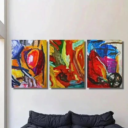 3pcs Bold Colorful Graffiti Style Painting Wall Art Canvas Unframed - High Quality Print 100% Australian Made Wall Canvas