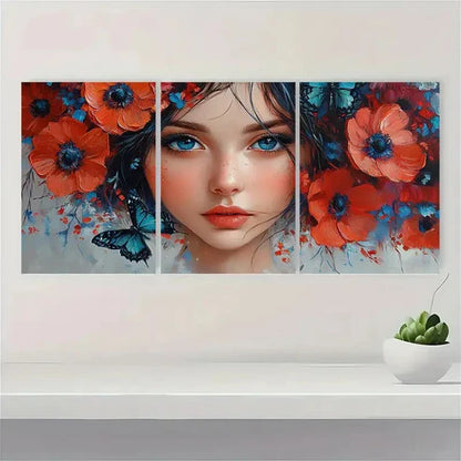 3pcs Original Dreamy Girl Abstract ER Wall Art Set Canvas Unframed - High Quality Print 100% Australian Made Wall Canvas