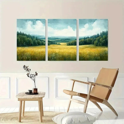 3pcs Rustic Countryside Landscape Perfect Wall Art Set Canvas Framed 40x60cm - High Quality Print 100% Australian Made Wall Canvas Ready to Hang