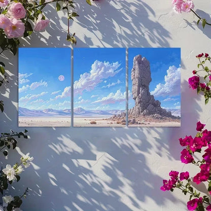 3pcs The Rocks in The Desert and Gobi Metal Print Ready to Hang Art
