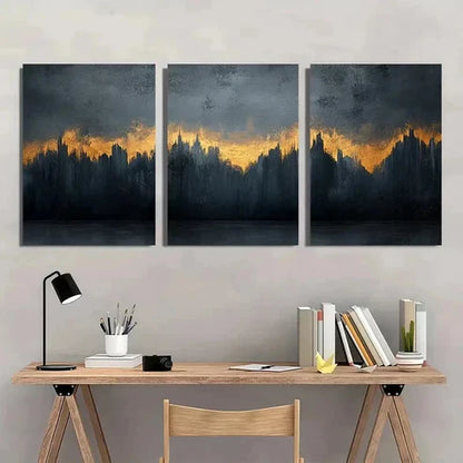 3pcs lack And White Texture Mcinimalist Wall Art Set Canvas Unframed - High Quality Print 100% Australian Made Wall Canvas