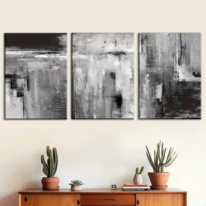 3pcs Modern Abstract Black And White Perfect Wall Art Set Canvas Framed 40x60cm - High Quality Print 100% Australian Made Wall Canvas Ready to Hang