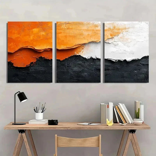 3pcs Brown And White Texture Abstract Perfect Wall Art Set Canvas Framed 40x60cm - High Quality Print 100% Australian Made Wall Canvas Ready to Hang