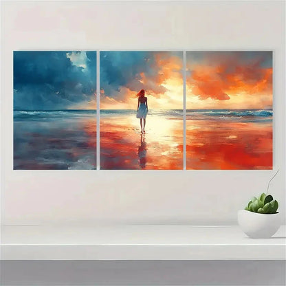 3pcs Romantic Art Ocean Beach Stranger Perfect Wall Art Set Canvas Framed 40x60cm - High Quality Print 100% Australian Made Wall Canvas Ready to Hang